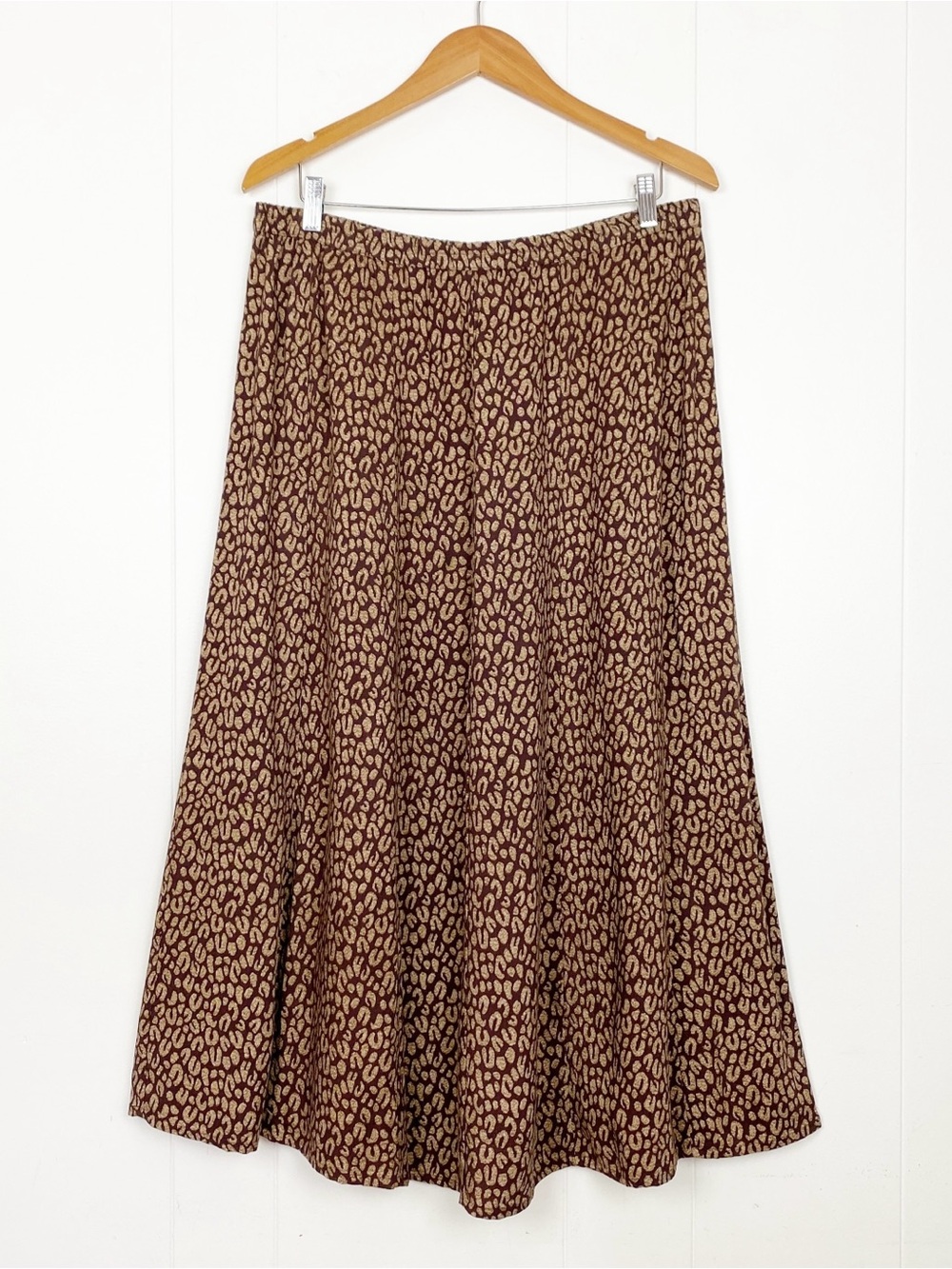 Vintage Cathy Daniels Skirt Womens Size XL Maxi Leopard Print Multi Panel Brown - Picture 2 of 8